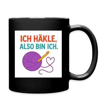 I crochet, therefore I am - Full Colour Mug - black - Right