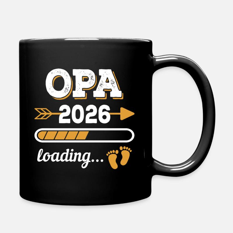 Opa 2026 Loading Zukünftiger Großvater Geschenk - Tasse einfarbig - Schwarz