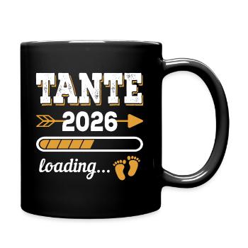 Tante 2026 Loading Zukünftige Tante Geschenk - Tasse einfarbig - Schwarz - Rechts