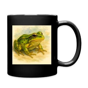 Watercolor Green Frog - Full Colour Mug - black - Right