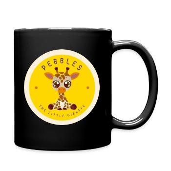 Cute Giraffe in Stamp Motif, Zoo Animal Safari Animal - Full Colour Mug - black - Right