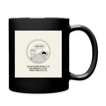 Noch 5 Minuten, wenn Sie aufwachen - Tasse einfarbig - Schwarz - Rechts