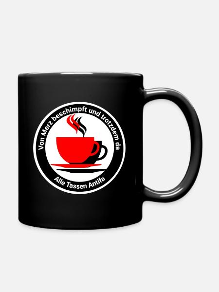 Alle Tassen Antifa - Tasse einfarbig - Schwarz
