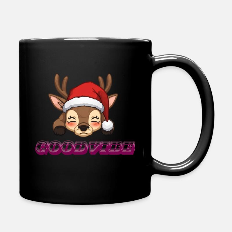 BonVibe Christmas Reindeer - Full Colour Mug - black