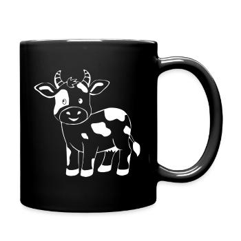 lustige Kuh T-shirt Geschenk Bauern - Tasse einfarbig - Schwarz - Rechts