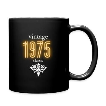 Vintage 1975 Klassisches Retro Geburtstagsgeschenk - Tasse einfarbig - Schwarz - Rechts