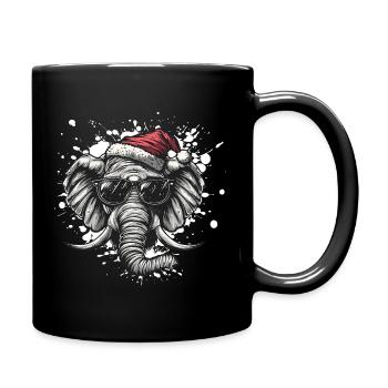 Elephant Christmas Funny - Full Colour Mug - black - Right