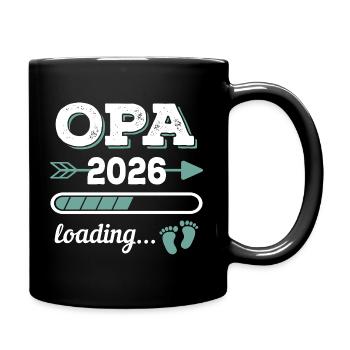 Opa 2026 Loading Werdender Großater Geschenkidee - Tasse einfarbig - Schwarz - Rechts