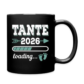 Tante 2026 Loading Werdende Tante Geschenkidee - Tasse einfarbig - Schwarz - Rechts
