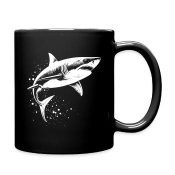 Hai Raubfisch Ozean Raubtier - Tasse einfarbig - Schwarz - Rechts