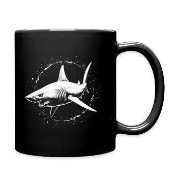 Hai Raubfisch Ozean Raubtier - Tasse einfarbig - Schwarz - Rechts