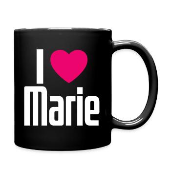 I Love Marie Pink Heart I Love Marie - Full Colour Mug - black - Right