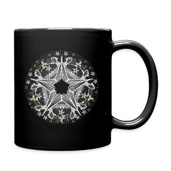 Poinsettia in filigree lace look - Full Colour Mug - black - Right