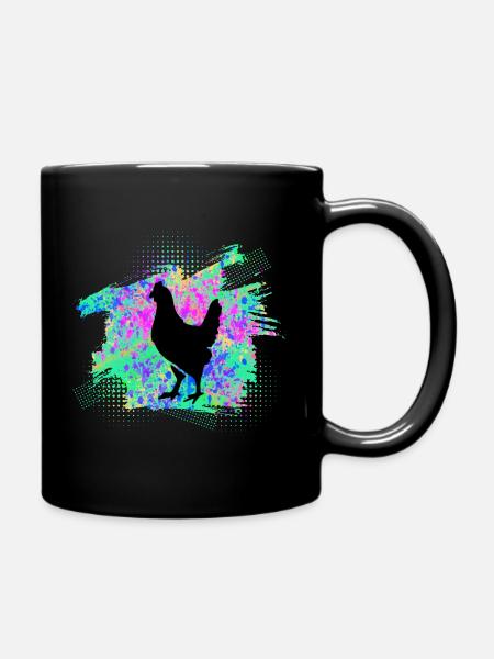 Huhn Hühner - Tasse einfarbig - Schwarz