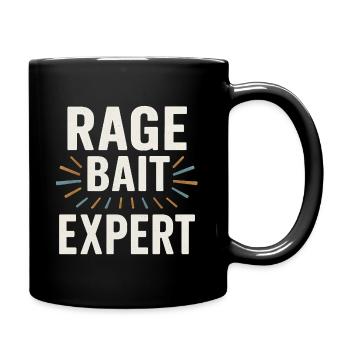 Rage Bait Expert, Funny Saying  - Full Colour Mug - black - Right