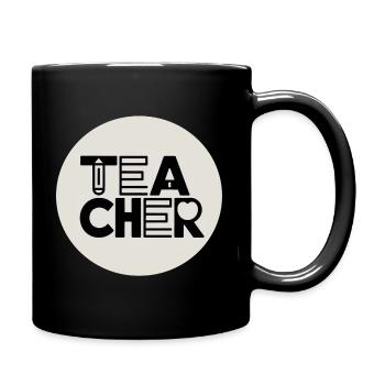 Lehrerdesign mit Bleistift-Typografie - Tasse einfarbig - Schwarz - Rechts