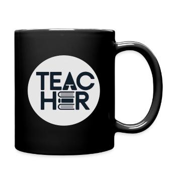 Lehrer Logo mit Büchern - Tasse einfarbig - Schwarz - Rechts
