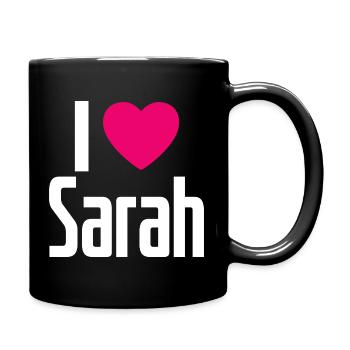 J’aime Sarah Pink Heart J’aime Sarah - Mug uni - noir - Droite