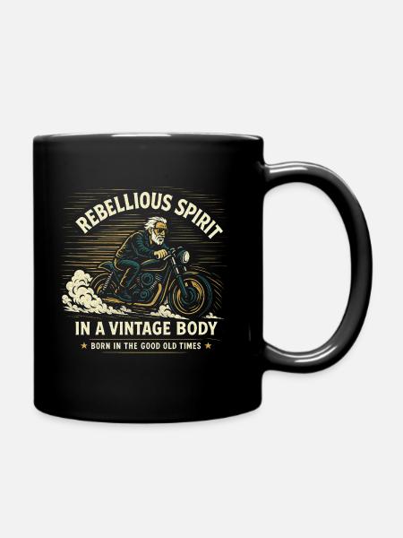 Chemise Biker Dad Grandpa - Rebellious Vintage Rider - Mug uni - noir