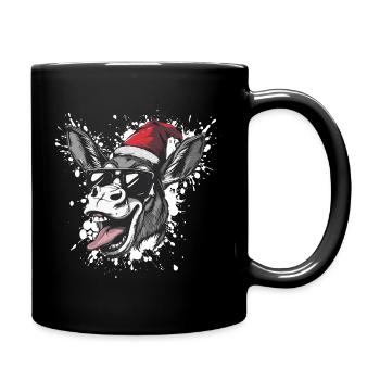 Donkey Christmas Funny - Full Colour Mug - black - Right