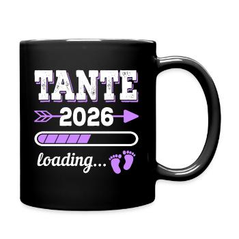 Tante 2026 Loading Schwangerschaft Geschenkidee - Tasse einfarbig - Schwarz - Rechts