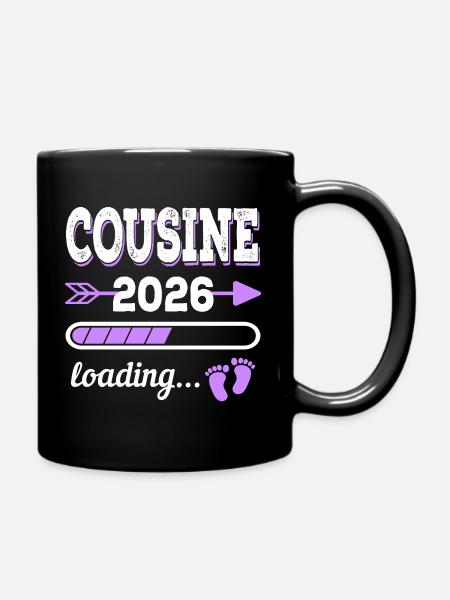 Cousin 2026 Loading Idée de cadeau de grossesse - Mug uni - noir