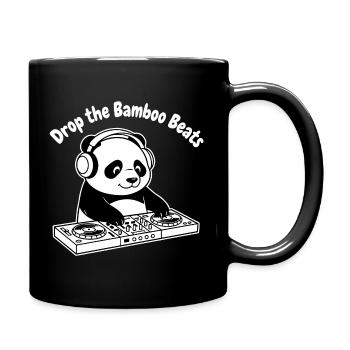 Bambus Beats Panda DJ - Tasse einfarbig - Schwarz - Rechts