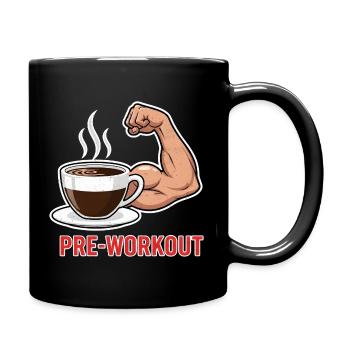 Kaffee Kraft Pre-Workout - Tasse einfarbig - Schwarz - Rechts