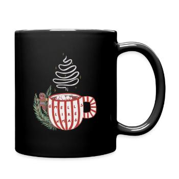 Zimtzauber Tasse Weihnachtsduft - Tasse einfarbig - Schwarz - Rechts