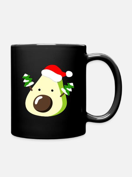 Avocado – Weihnachten - Tasse einfarbig - Schwarz