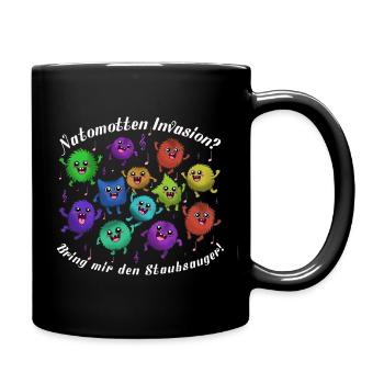 Staubmonster-Invasion: Bunte Plüschmonster - Tasse einfarbig - Schwarz - Rechts