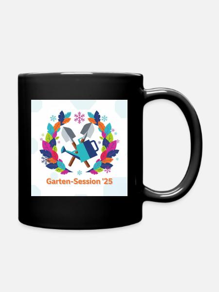 Geometric Garden Tools "Garden Session '25" - Full Colour Mug - black
