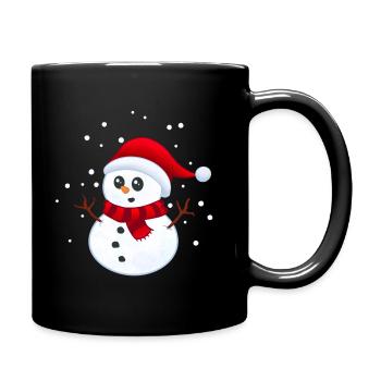 Kleiner Schneemann - Tasse einfarbig - Schwarz - Rechts