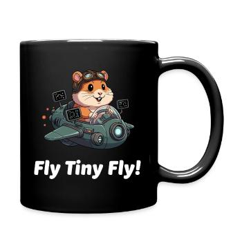 Rocket Hamster Space Flight - Full Colour Mug - black - Right
