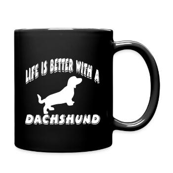 Dackel - Tasse einfarbig - Schwarz - Rechts