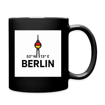 Illustration des coordonnées de la tour de télévision de Berlin - Mug uni - noir - Droite