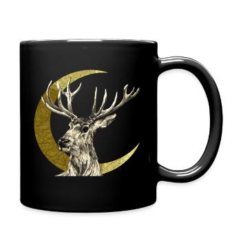 Hirsch - Tasse einfarbig - Schwarz - Rechts