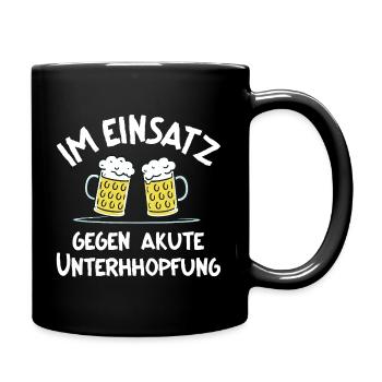 Zwei Bierkrüge gegen akute Unterhopfung Im Einsatz - Tasse einfarbig - Schwarz - Rechts