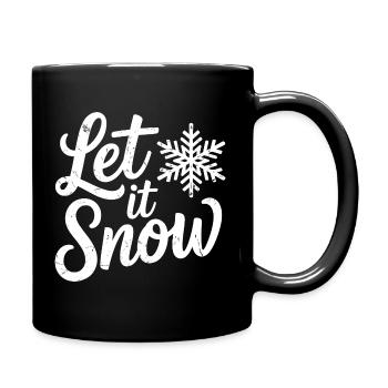Lass es schneien Weihnachten Schneeflocke - Tasse einfarbig - Schwarz - Rechts