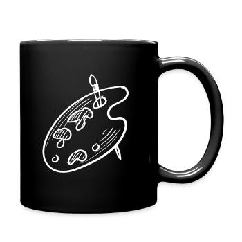 Brush Palette Lines Artist Colors - Full Colour Mug - black - Right