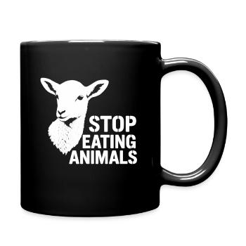 Bien-être animal | Arrêtez de manger des animaux Déclaration végétalienne - Mug uni - noir - Droite