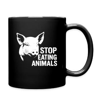 Bien-être animal | Protestation contre les cochons : arrêter de manger des animaux - Mug uni - noir - Droite