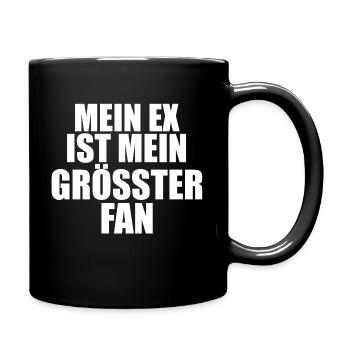 Mein_ex_ist_mein_groesster_fan_lustiger_spruch_ - Tasse einfarbig - Schwarz - Rechts