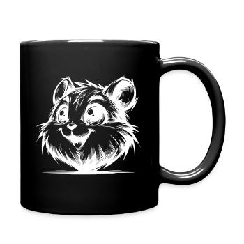 Lustiges Hamsterlächeln Nager voller Lebensfreude - Tasse einfarbig - Schwarz - Rechts