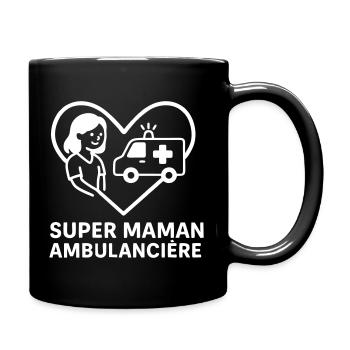 Super maman ambulancière – Cœur urgence - Mug uni - noir - Droite