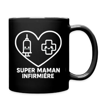 Super maman infirmière – Cœur médical - Mug uni - noir - Droite