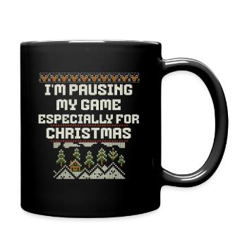 Gaming Weihnachten zocken zu den Festtagen - Tasse einfarbig - Schwarz - Rechts