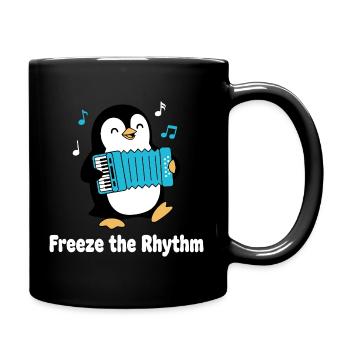 Penguin mit Akkordeon - Tasse einfarbig - Schwarz - Rechts