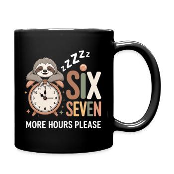 Sleeping Sloth: More Hours Please - Full Colour Mug - black - Right