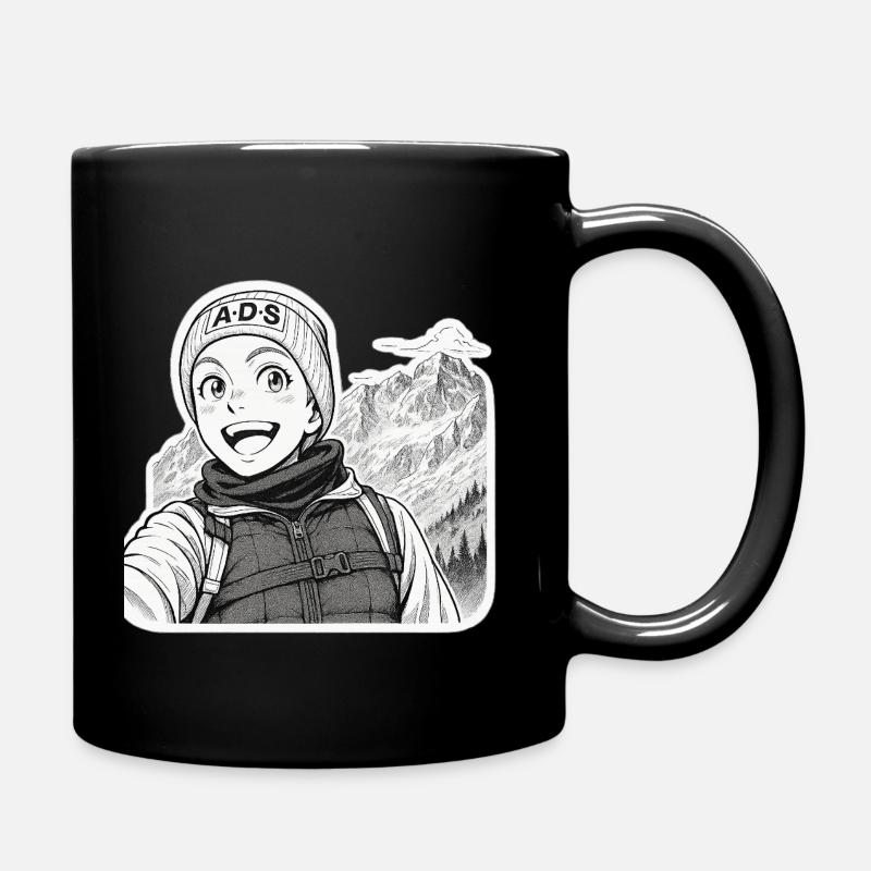 ADS Manga Abenteuer in den Bergen - Tasse einfarbig - Schwarz